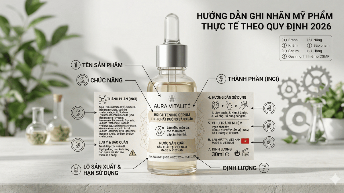 Vi tri 9 noi dung bat buoc tren nhan my pham