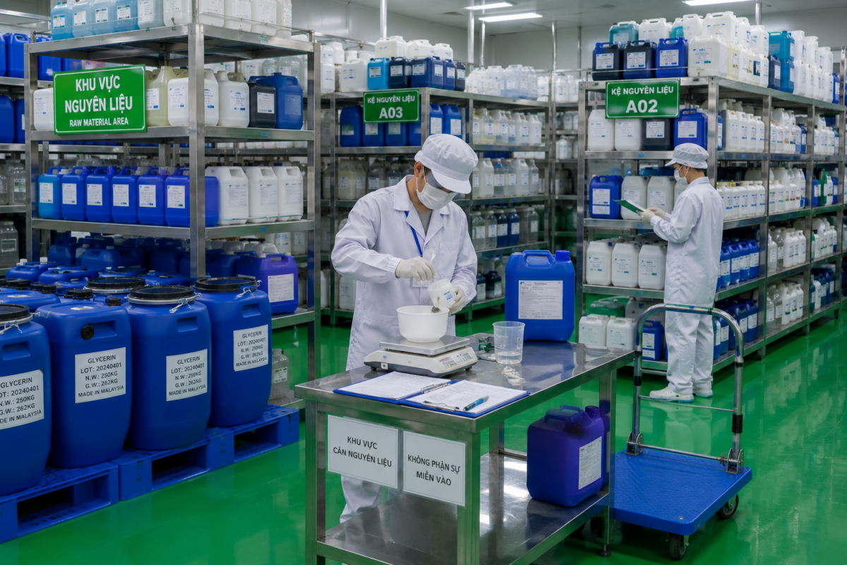 Nên chọn gia công mỹ phẩm OEM hay ODM? So sánh chi tiết 4 can nguyen lieu