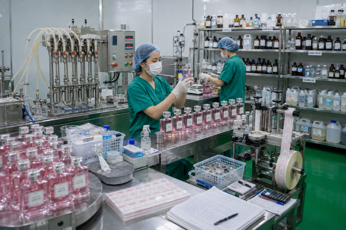 Khách đang test mùi hương