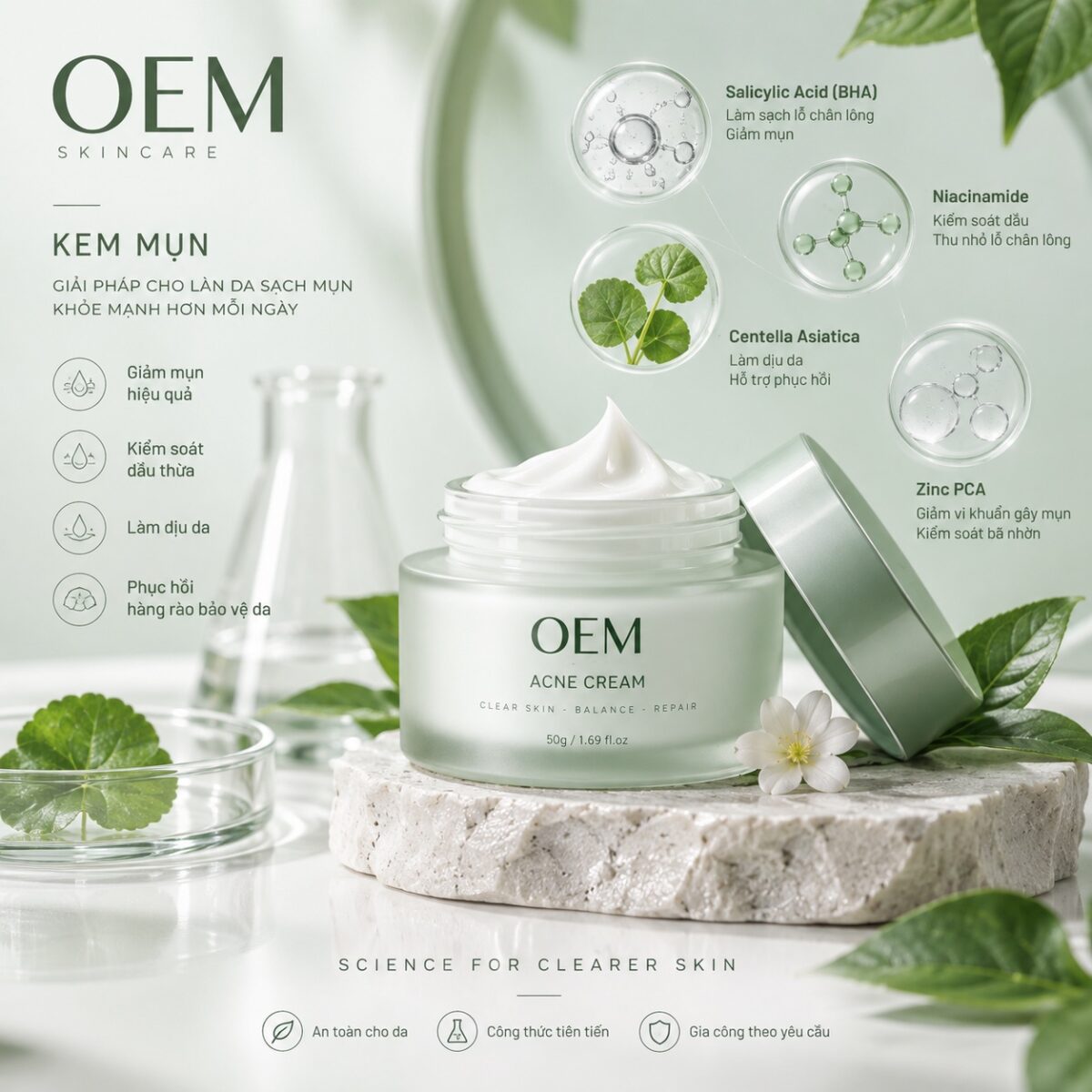 Gia Công Kem Mụn Và Serum Mụn: Cơ Hội Thị Trường Và Điều Cần Biết Trước Khi Ra Mắt 16 kem mun serum mun oemcos